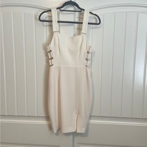 Zimmermann ivory pearl stretch crepe buckle dress size 0 /2